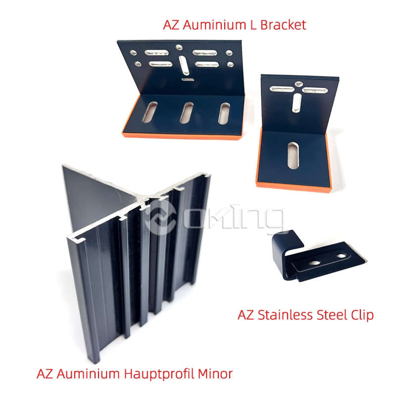 Profesionální systém montáže fasád budov se skrytým/neviditelným upevněním pro terakotové keramické panely